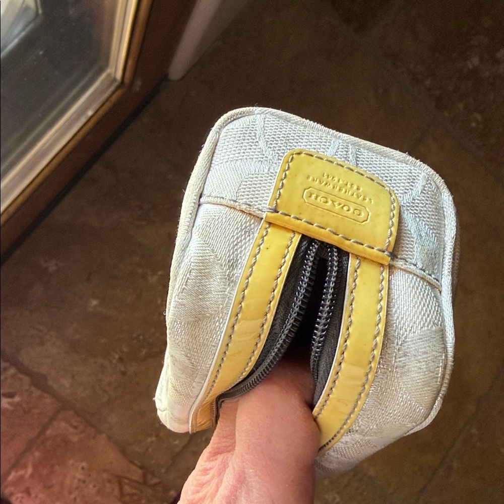 Pre loved Coach Wristlet with Yellow Accents - Picture 12 of 15